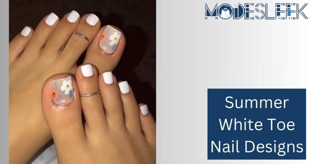 Summer White Toe Nail Designs