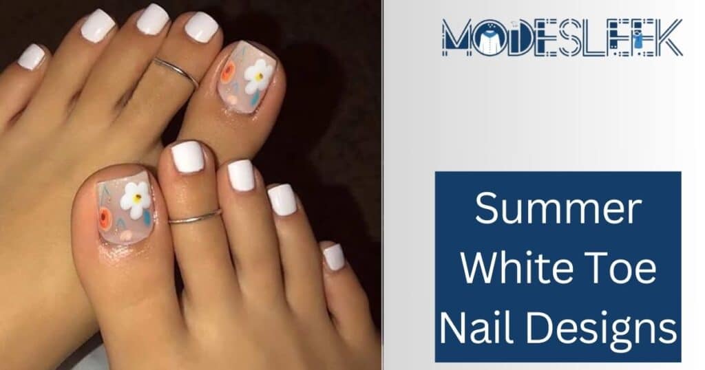 Summer White Toe Nail Designs