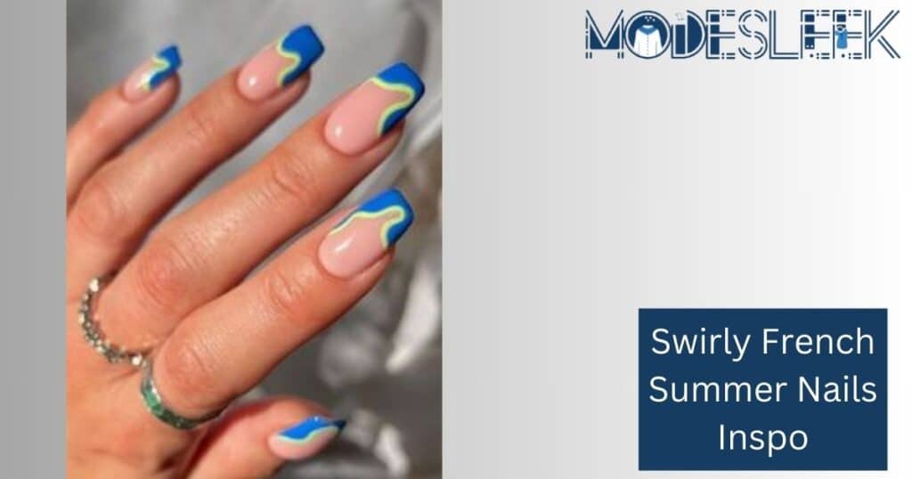 Swirly French Summer Nails Inspo