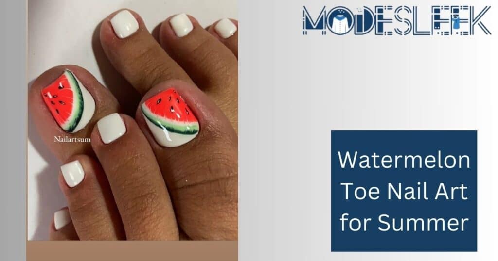 Watermelon Toe Nail Art for Summer