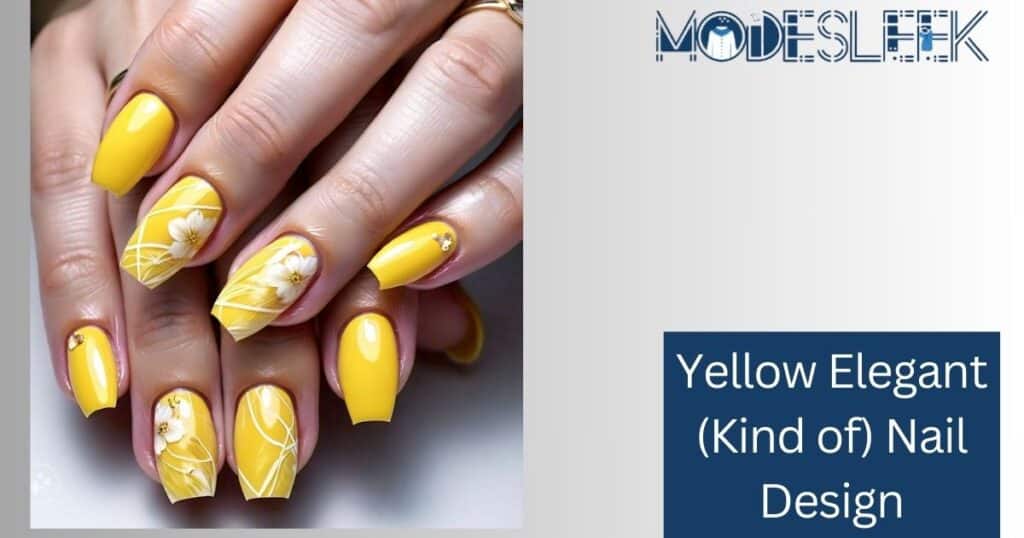 Yellow Elegant (Kind of) Nail Design