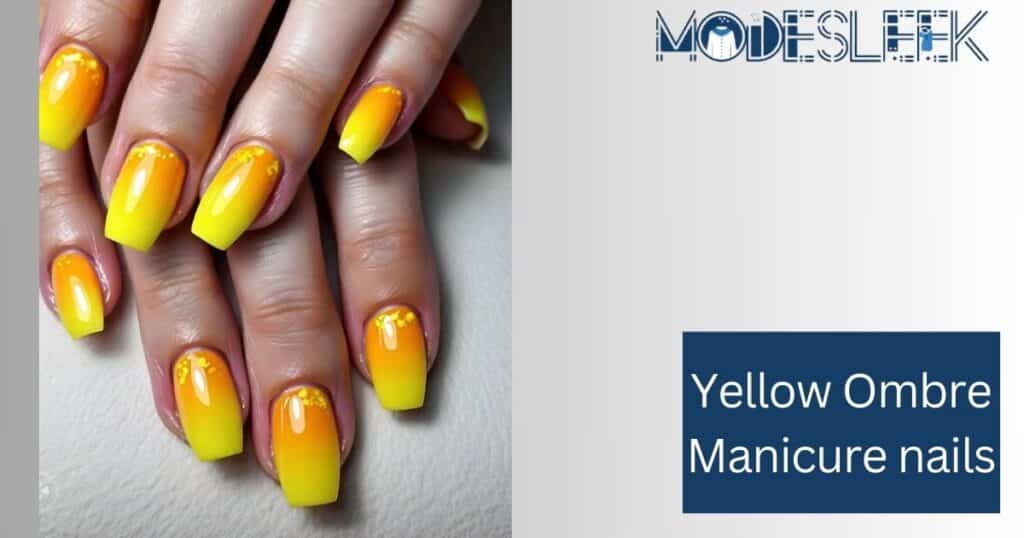 Yellow Ombre Manicure nails