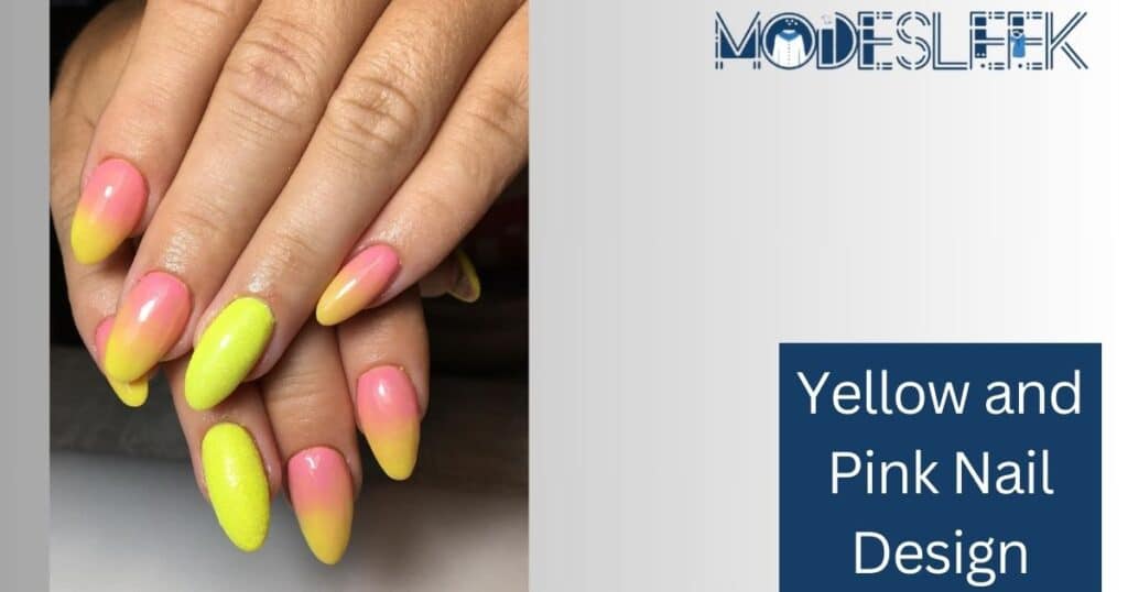 Yellow and Pink Nail Design