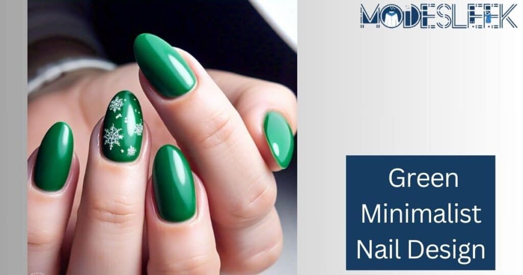 green Minimalist Nail Design