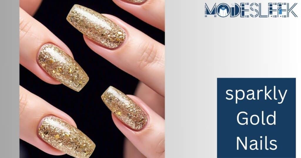 sparkly gold nails