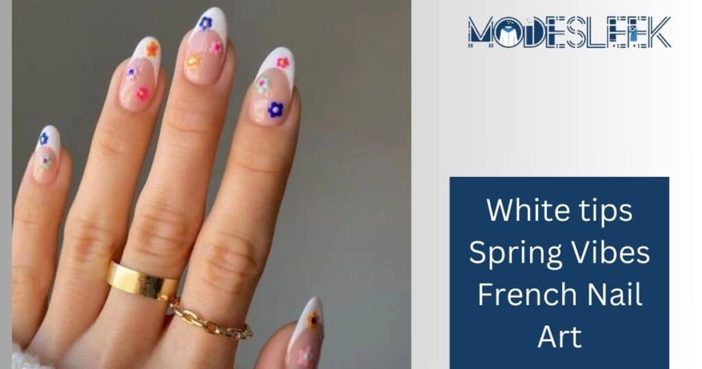 White tips Spring Vibes French Nail Art