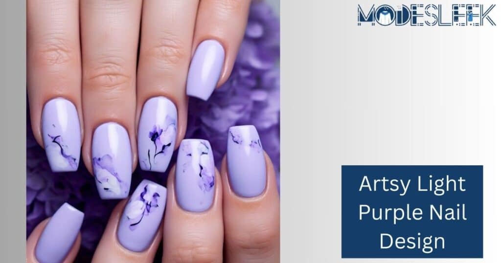 Artsy Light Purple Nail Design