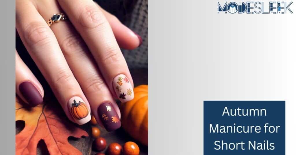 Autumn Manicure for Short Nails