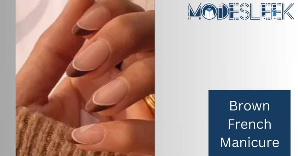 Brown French Manicure