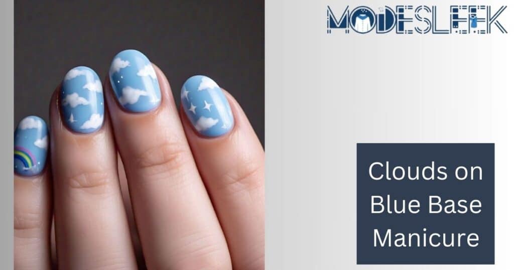 Long Blue Nails Design