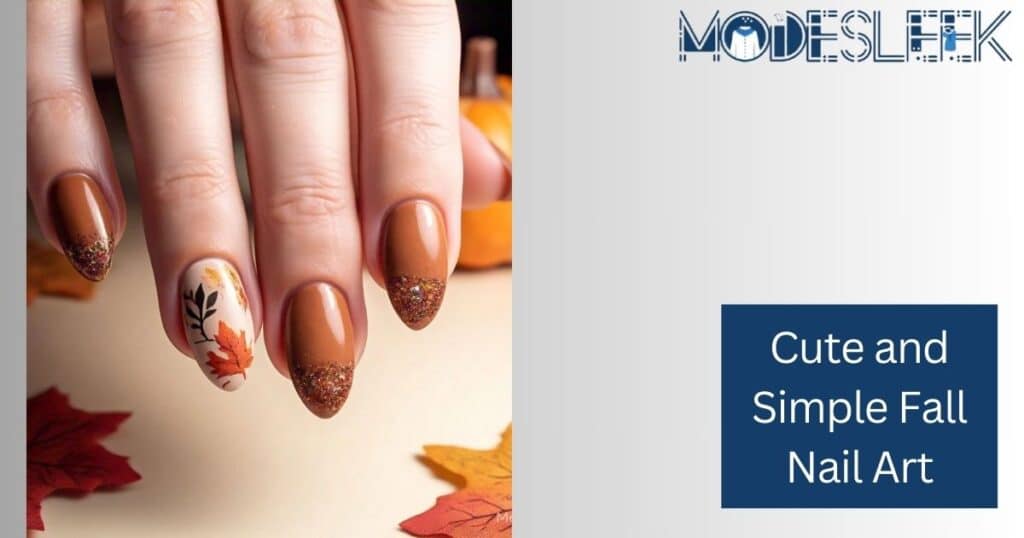 Cute and Simple Fall Nail Art