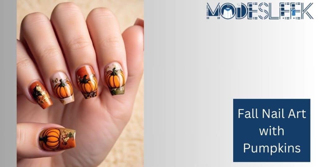 Fall Nail Art with Pumpkins