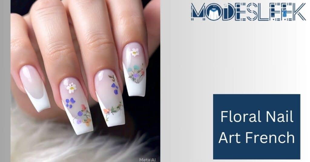 Floral Nail Art French