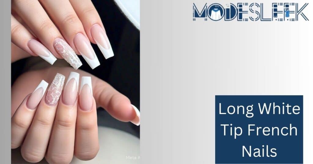 Long White Tip French Nails