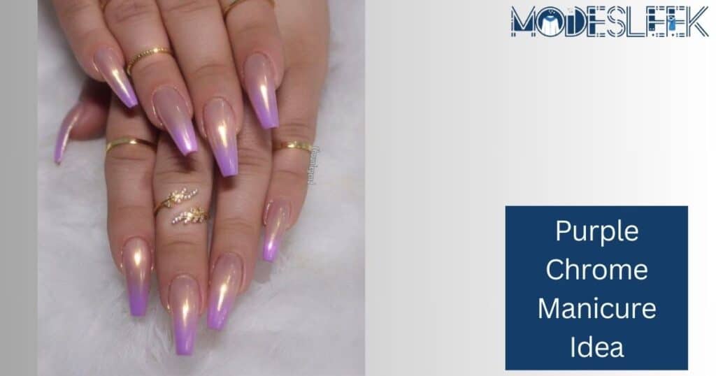 Purple Chrome Manicure Idea