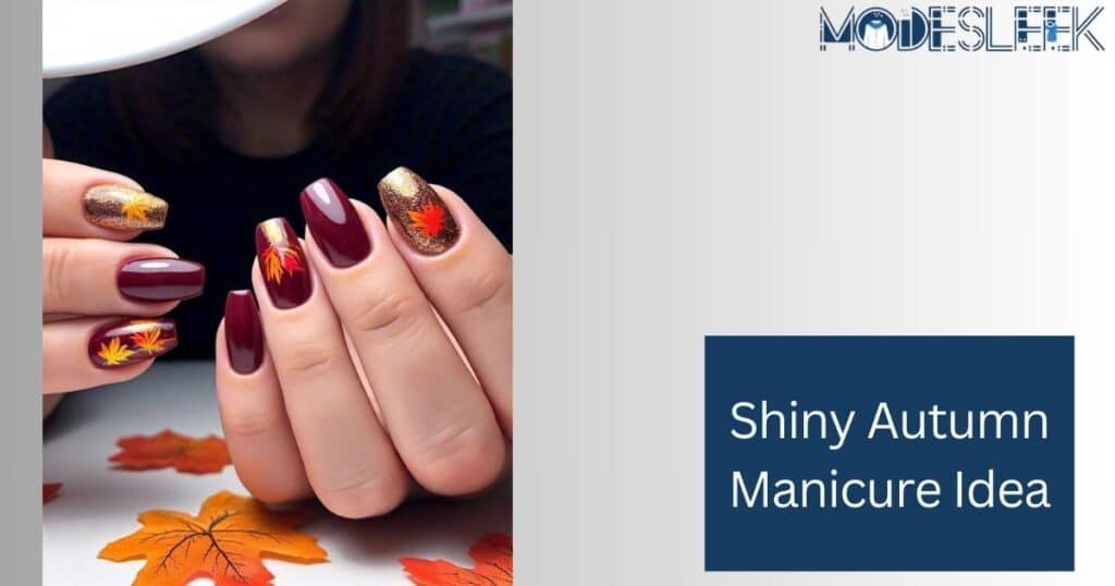 Shiny Autumn Manicure Idea