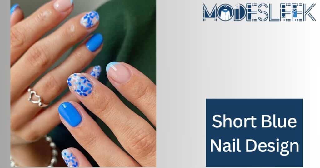 Short Blue Nail Design