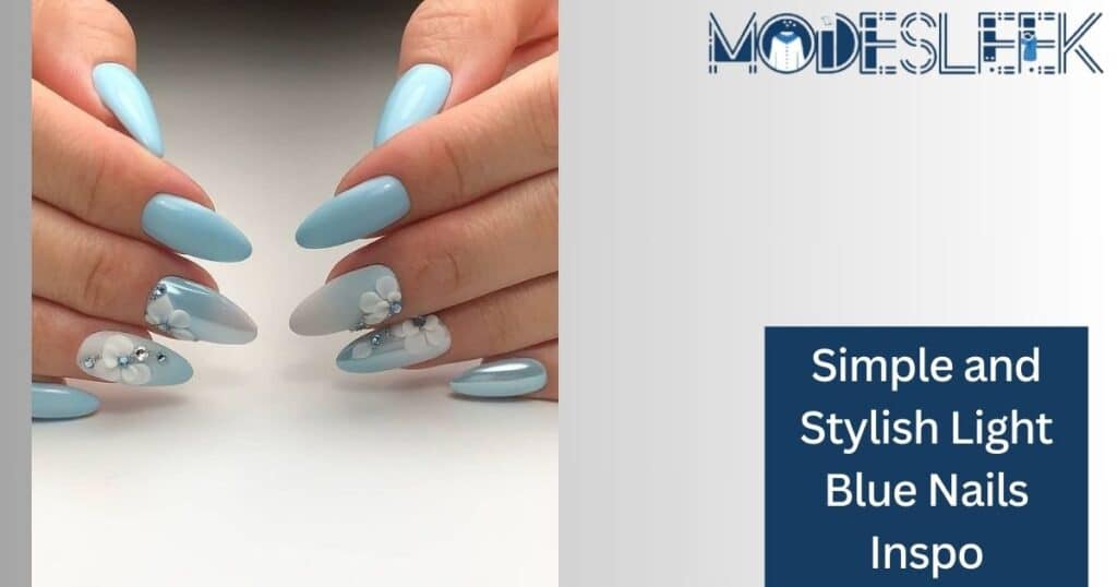 Simple and Stylish Light Blue Nails Inspo