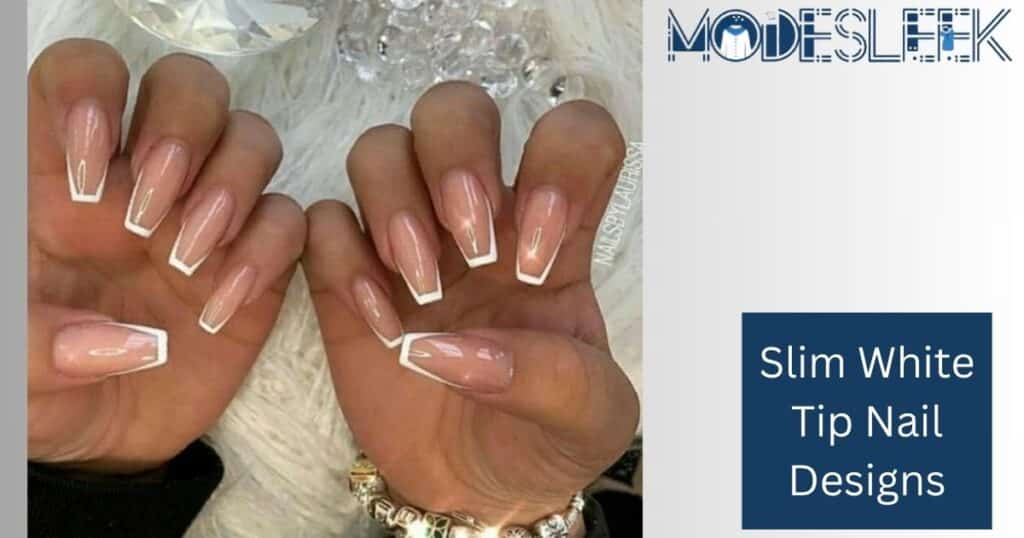 Slim White Tip Nail Designs