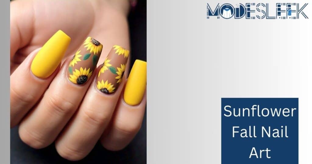 Sunflower Fall Nail Art